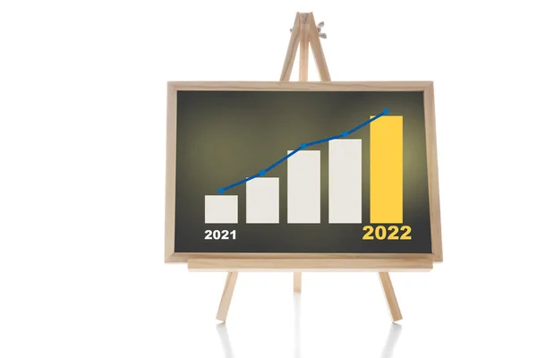 Ano Novo 2021 2022 Crescimento Financeiro Gráfico Negociação Ações Quadro — Fotografia de Stock