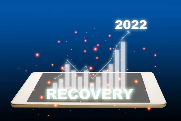Νέο Έτος Αποκατάστασης Έως 2022 Γράφημα Ανάπτυξης Στον Ψηφιακό Υπολογιστή — Φωτογραφία Αρχείου