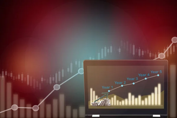 Finanzwachstumsdiagramm Auf Computer Laptop Auf Aktienhandel Geschäftsdiagramm Hintergrund Künstliche Intelligenz — Stockfoto