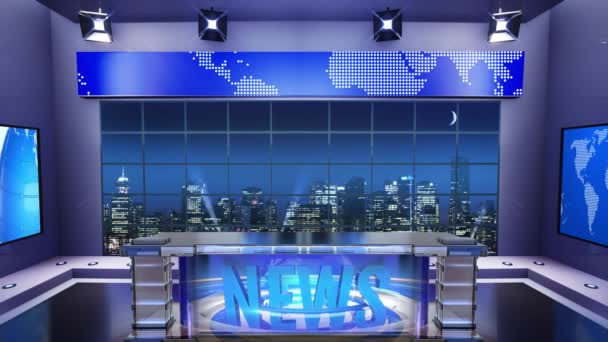 Hintergrund Des Virtuellen Fernsehstudios — Stockvideo