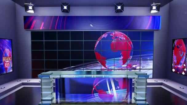 Hintergrund Des Virtuellen Fernsehstudios — Stockvideo