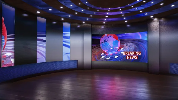 3D Sanal Haber Stüdyosu Arkaplanı, 3D illüstrasyon