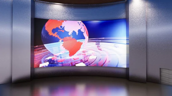 Virtual News Studio Background Illustration — Stock Photo, Image