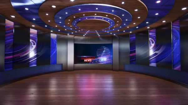 3D Sanal Haber Stüdyosu Arkaplanı, 3D illüstrasyon