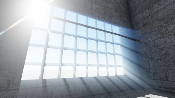 Rays Light Window Background 렌더링 — 스톡 사진