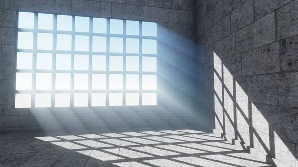 Stralen Light Window Achtergrond Rendering — Stockfoto