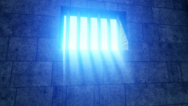 Rays Light Window Background 3D渲染 — 图库照片