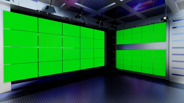 News Studio Backdrop Για Τηλεοπτικές Εκπομπές Wall Virtual News Studio — Φωτογραφία Αρχείου