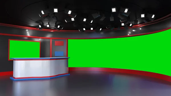 Virtual News Studio Tło Ilustracja — Zdjęcie stockowe