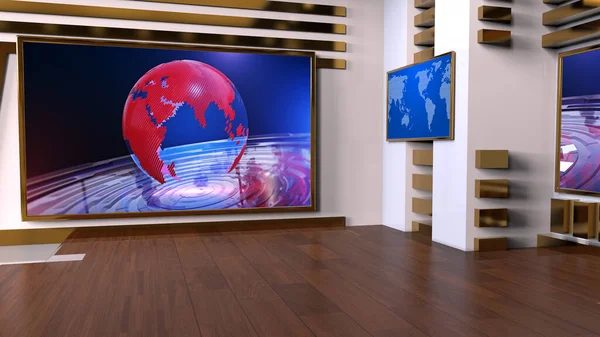  3D Sanal Haber Stüdyosu Arkaplanı, 3D illüstrasyon