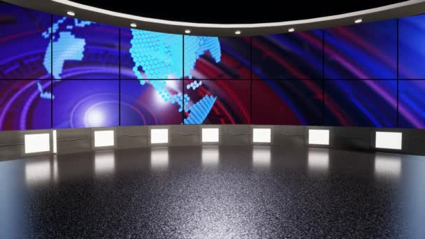 Virtual Studio News Hintergrund Für Shows Auf Wall Virtual News — Stockvideo