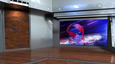 3D Sanal TV Stüdyo Haberleri, 3D Wall3D Sanal Haber Stüdyo Arkaplanı, Döngü TV Şovları için Arkaplan