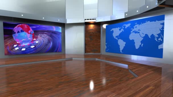 Віртуальна Телестудія Новини Тло Телевізійних Шоу Стіні Віртуальні Новини Студія — стокове відео