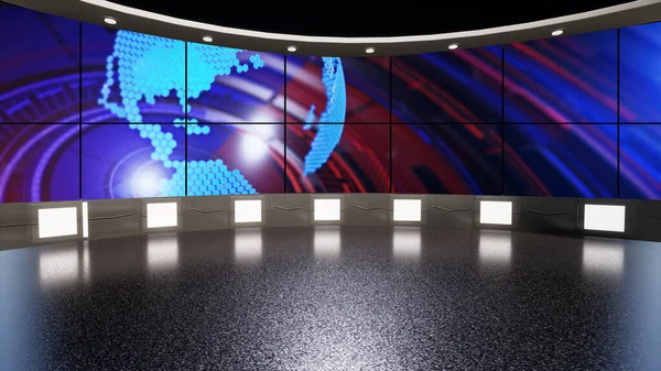 Virtual News Studio Hintergrund Illustration — Stockfoto