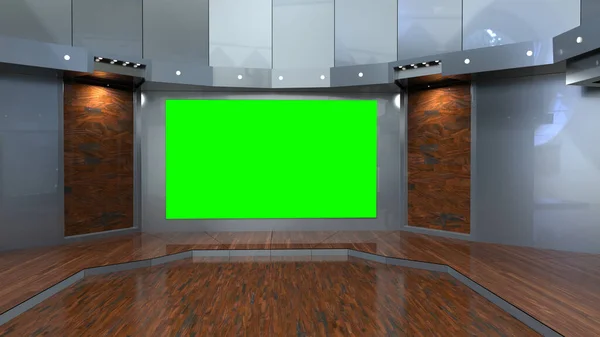 Virtual News Studio Background Illustration — Stock Photo, Image