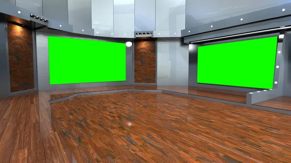 3D Virtual News Studio Background, 3d illustration