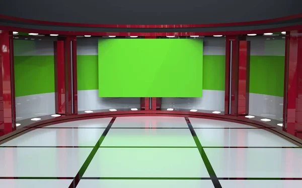 3D Sanal Haber Stüdyosu Arkaplanı, 3D illüstrasyon