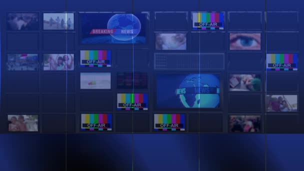 Pared Looped Video Noticias Usadas Fondo Del Estudio Loop — Vídeo de stock