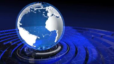 Dijital Dünya Haritası Haber Stüdyosu Arkaplanı