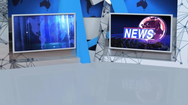 News Studio Студія Background Газетний Бакалійник Досконале Тло Будь Якого — стокове відео