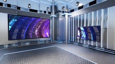 Haber Stüdyosu, TV programları için arkaplan .tv Wall3D Sanal Haber Stüdyosu Arkaplanı, 3D illüstrasyon