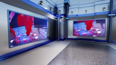 3D Sanal TV Stüdyo Haberleri, TV Wall3D Sanal Haber Stüdyosu Arkaplan Döngüsü