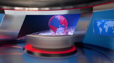 3D Sanal TV Stüdyo Haberleri, TV Wall3D Sanal Haber Stüdyosu Arkaplan Döngüsü