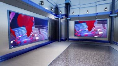 3D Sanal TV Stüdyo Haberleri, TV Wall3D Sanal Haber Stüdyosu Arkaplan Döngüsü