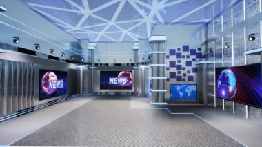 3D Sanal TV Stüdyo Haberleri, TV Wall3D Sanal Haber Stüdyosu Arkaplan Döngüsü