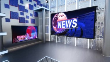 3D Sanal TV Stüdyo Haberleri, TV Wall3D Sanal Haber Stüdyosu Arkaplan Döngüsü