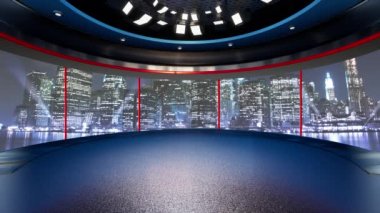 3D Sanal TV Stüdyo Haberleri, Şehrin Panoramik Manzaralı 3D Sanal Stüdyo Seti