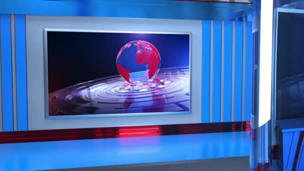 Virtual Studio Nyheter Wall Virtual News Studio Bakgrund Loop — Stockvideo