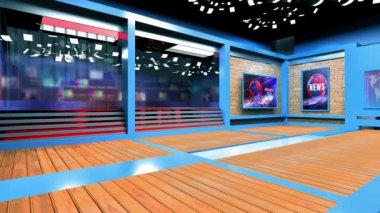 3D Sanal TV Stüdyo Haberleri, TV Wall3D Sanal Haber Stüdyosu Arkaplan Döngüsü