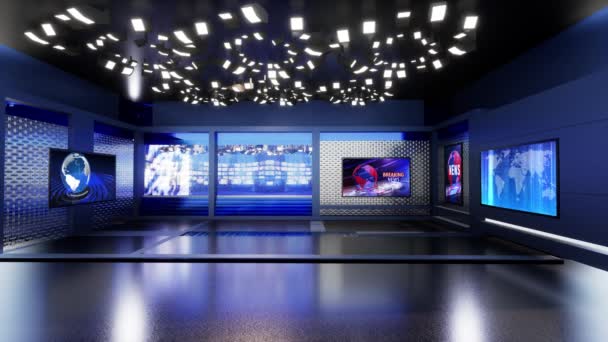 Virtual Studio News Wall Virtual News Studio Background Loop — Stok Video