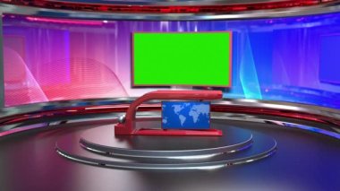 3D Sanal TV Stüdyo Haberleri, TV Wall3D Sanal Haber Stüdyosu Arkaplan Döngüsü