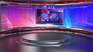 3D Sanal TV Stüdyo Haberleri, TV Wall3D Sanal Haber Stüdyosu Arkaplan Döngüsü