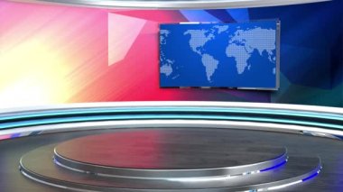 3D Sanal TV Stüdyo Haberleri, TV Wall3D Sanal Haber Stüdyosu Arkaplan Döngüsü