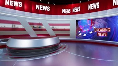 3D Sanal TV Stüdyo Haberleri, TV Wall3D Sanal Haber Stüdyosu Arkaplan Döngüsü