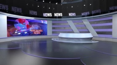 3D Sanal TV Stüdyo Haberleri, TV Wall3D Sanal Haber Stüdyosu Arkaplan Döngüsü