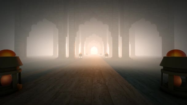 Sfondo Architettura Islamica Con Lanterne — Video Stock