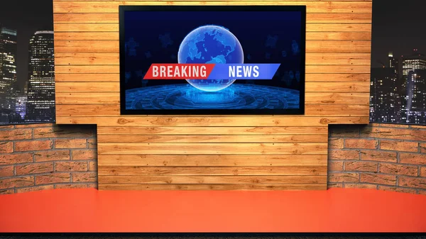 Haber Stüdyosu, TV programları için arkaplan .tv Wall3D Sanal Haber Stüdyosu Arkaplanı, 3D illüstrasyon