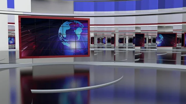 News Studio Toile Fond Pour Les Émissions Télévision Wall Virtual — Photo
