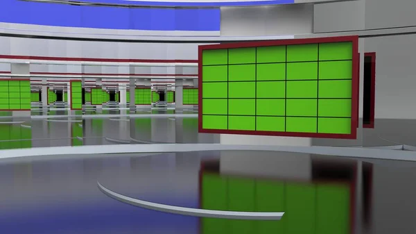 News Studio Backdrop Shows Wall Virtual News Studio Background Illustration — Stock Photo, Image