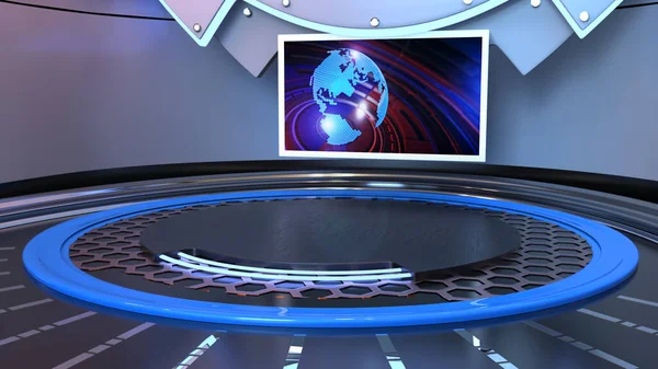 Virtual News Studio Achtergrond Illustratie — Stockfoto