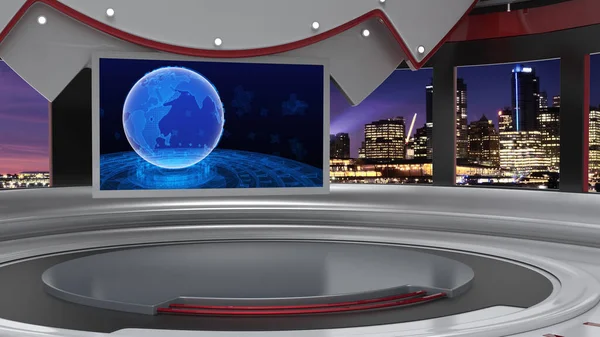 Virtual News Studio Background Illustrazione — Foto Stock