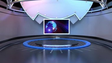  3D Sanal Haber Stüdyosu Arkaplan Döngüsü