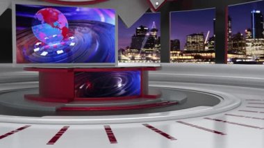  3D Sanal Haber Stüdyosu Arkaplan Döngüsü