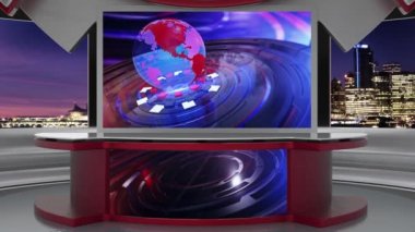  3D Sanal Haber Stüdyosu Arkaplan Döngüsü