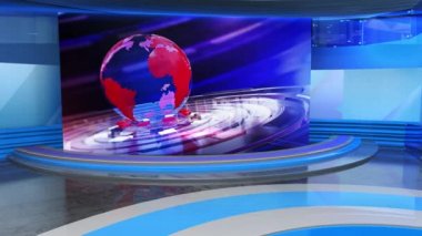 3D Sanal TV Stüdyo Haberleri, TV Wall3D Sanal Haber Stüdyosu Arkaplan Döngüsü