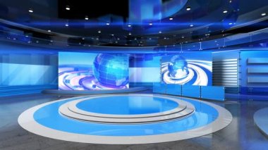 3D Sanal TV Stüdyo Haberleri, TV Wall3D Sanal Haber Stüdyosu Arkaplan Döngüsü